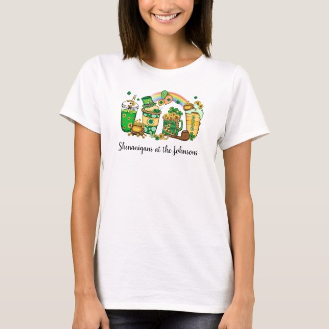 Funny St Patricks Day Design Shenanigans  Sweatshi T-Shirt (Front)