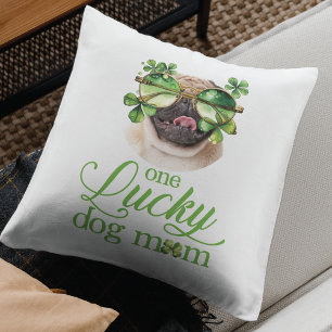 Funny St Patrick's Day Dog Mum Custom Photo  Cushion