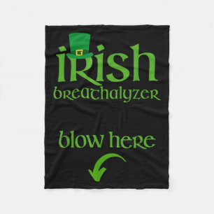 Funny St Patricks Day Drinking Irish Breathalyzer Fleece Blanket