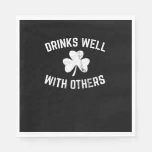 Funny St Patricks Day Drinking Shirt Drinks Well W Napkin