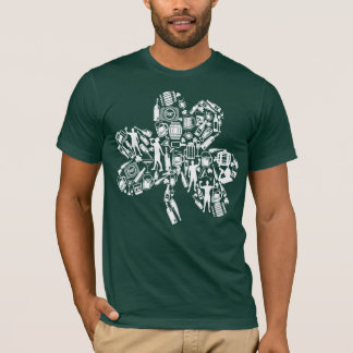 Funny St Patricks Day Drunken Shamrock Beer Humour T-Shirt