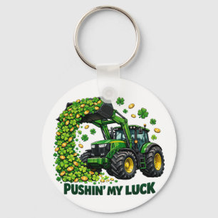 Funny St. Patrick's Day funny Tractor Key Ring