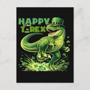 funny st patricks day great for st pat trex lovers holiday postcard
