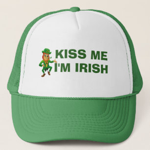 Funny St Patricks Day Irish Leprechaun Green Trucker Hat