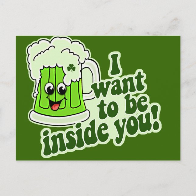 Funny St Patricks Day Irish Postcard (Front)
