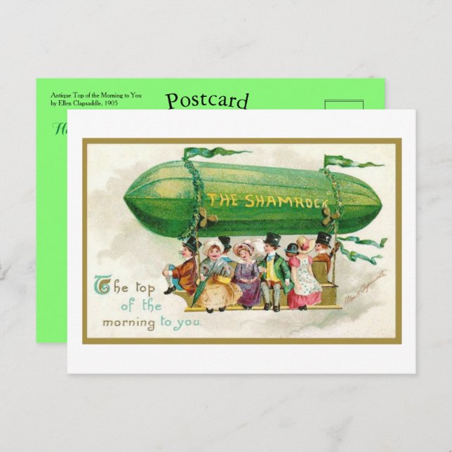 Funny St Patricks Day Irish Top of the Morning Postcard (Front/Back)