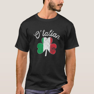 Funny St Patricks Day Italian Shamrock Italy Flag T-Shirt