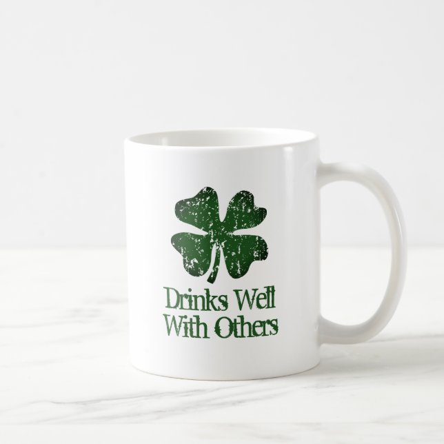 Funny St Patrick's Day lucky clover coffee mug (Right)