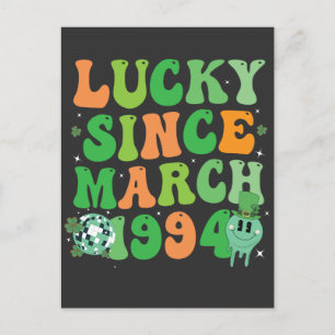 Funny St Patrick's Day Lucky Since March 1994 Invitation Postcard