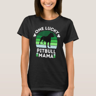 Funny St Patrick's Day One Lucky Pitbull Mama Pitb T-Shirt