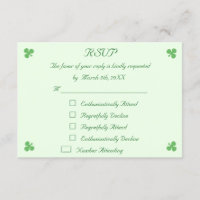Funny St Patrick's Day Party RSVP Invitation Card