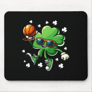 Funny St Patricks Day Shamrock Playing Sketll Boys Mouse Mat