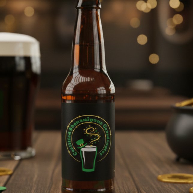 Funny St Patricks Day Shenanigans Beer Label (Creator Uploaded)