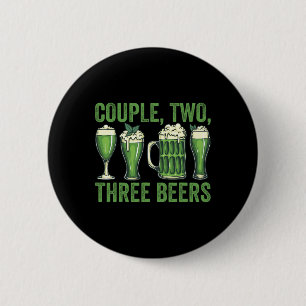Funny St Patricks Day Shirt Couple Two Three Green 6 Cm Round Badge