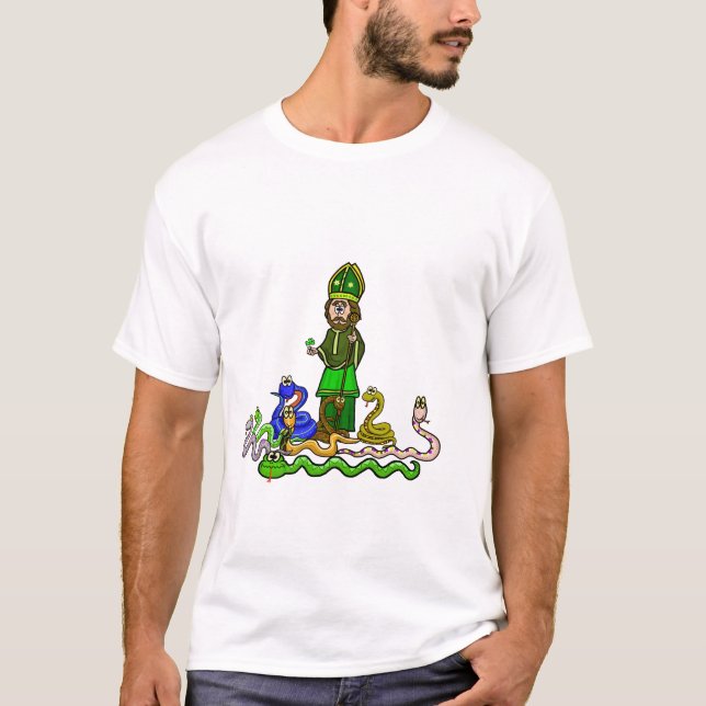 Funny St. Patrick's Day T-Shirt with Snakes (Front)