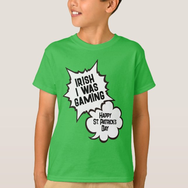 Funny St Patricks Day T-Shirts GAMEBOY (Front)