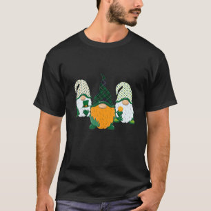 Funny St Patrick's Day Three Gnome Shamrock Green T-Shirt