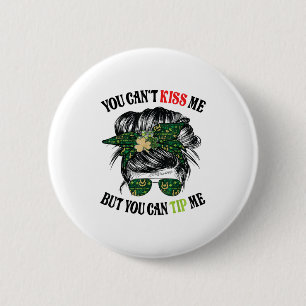 Funny St Patricks Day Waitress Bartender Waiter Ti 6 Cm Round Badge