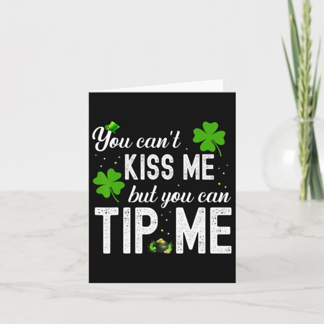 Funny St Patricks Day Waitress Byrtender Waiter Ti Card (Front)