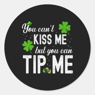 Funny St Patricks Day Waitress Byrtender Waiter Ti Classic Round Sticker