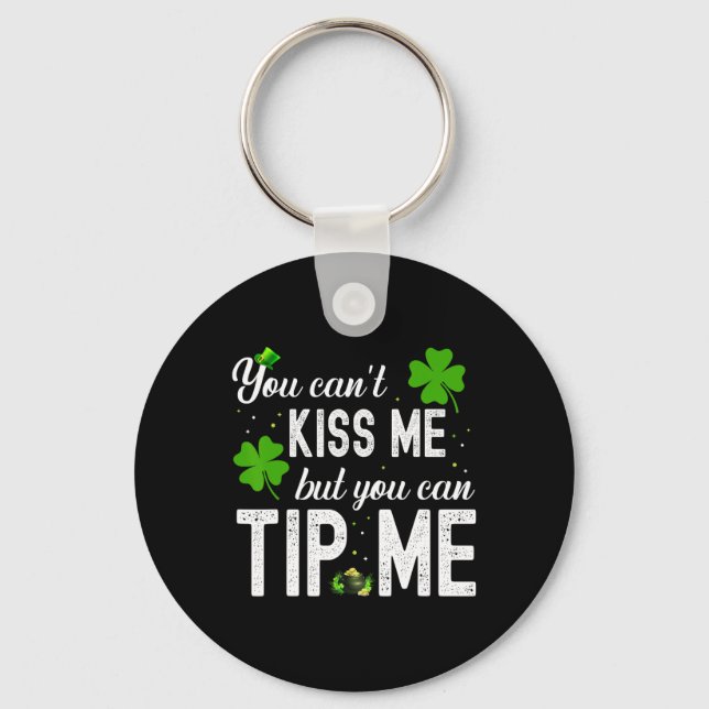 Funny St Patricks Day Waitress Byrtender Waiter Ti Key Ring (Front)
