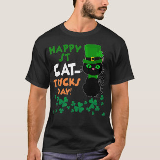 Funny St Pat's Paddy Patrick Day's Happy St Cat Tr T-Shirt