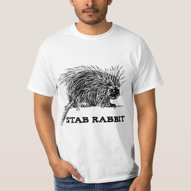 Funny Stab Rabbit Porcupine T-Shirt (Front)