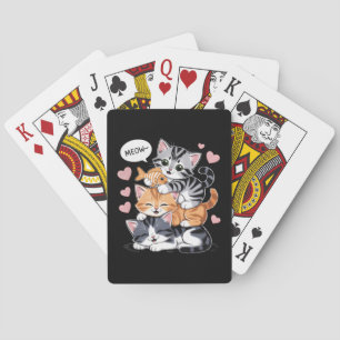 Funny Stacked Kittens Purramid of Paws Playing Cards