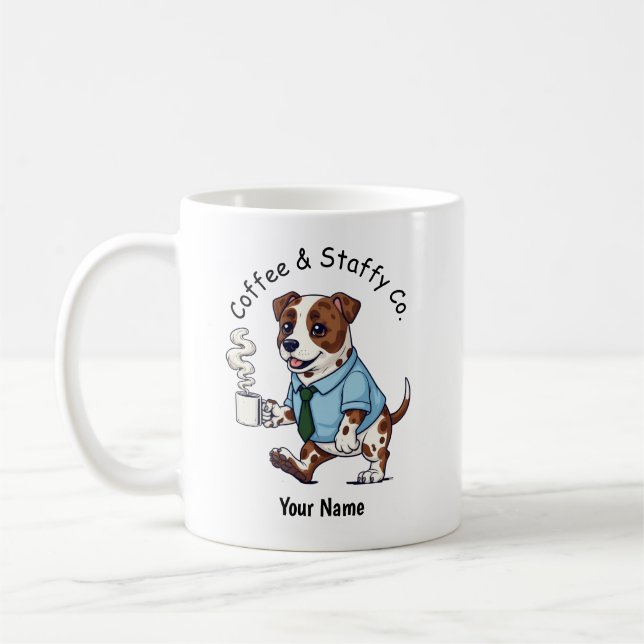 Funny Staffordshire Bull Terrier Suit Coffee  Coffee Mug (Left)