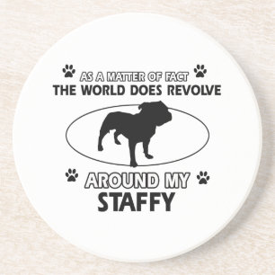 Funny staffy designs coaster