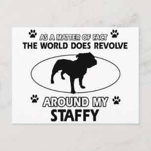 Funny staffy designs postcard