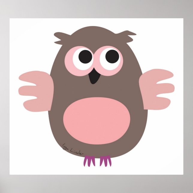 Funny staring owl poster (Front)