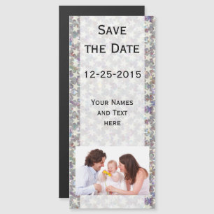 Funny Stars Pattern transparent + your back & text Magnetic Invitation