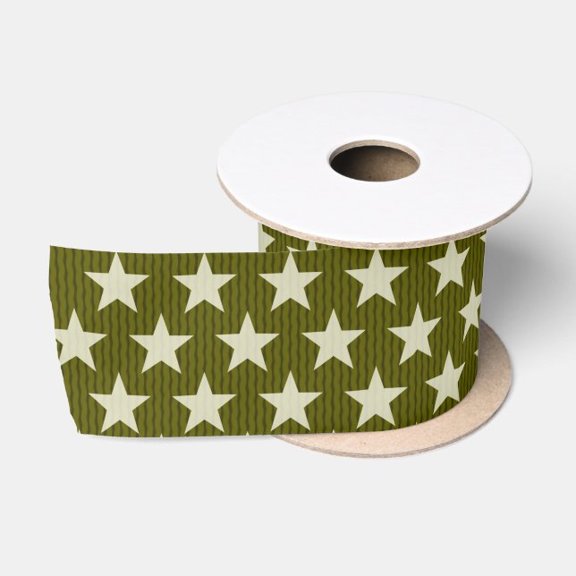 Funny Stars Pattern transparent + your background Satin Ribbon (Spool)