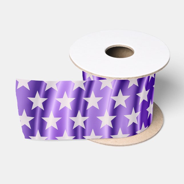 Funny Stars Pattern transparent + your background Satin Ribbon (Spool)