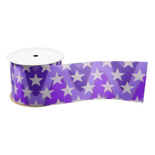 Funny Stars Pattern transparent + your background Satin Ribbon