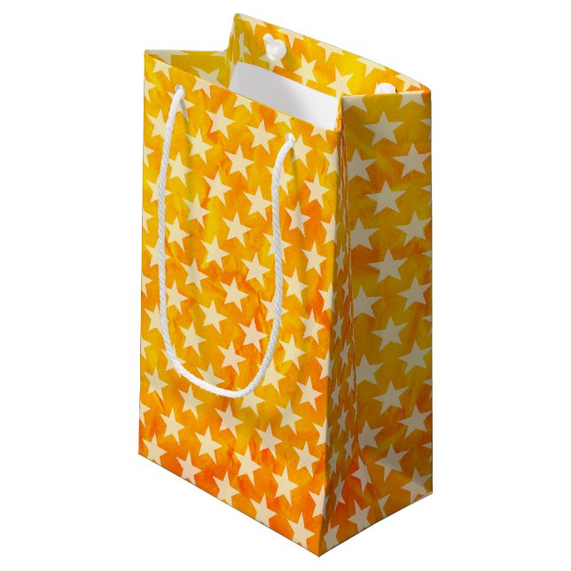 Funny Stars Pattern transparent + your background Small Gift Bag (Front Angled)