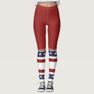 Funny stars stripes long socks women leggings