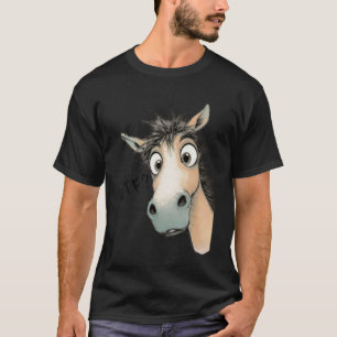 Funny Startled Horse s Messy Mane Equestrian T-Shirt