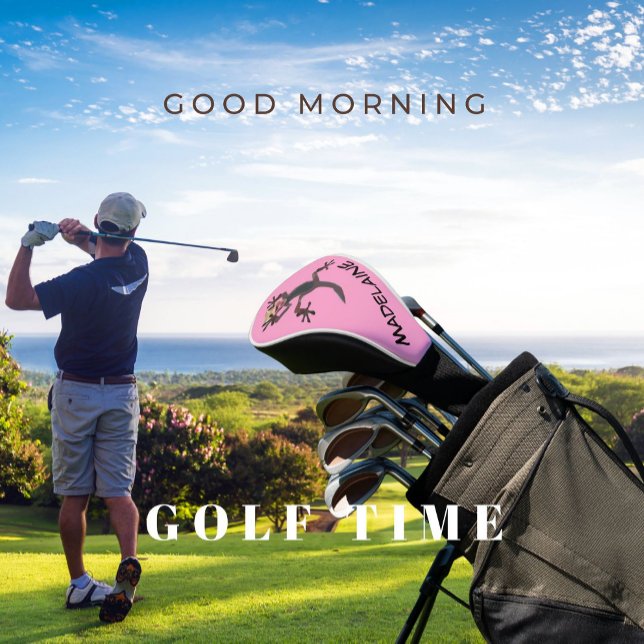 Funny Startled Lizard Custom Name Golf Head Cover (Creator Uploaded)