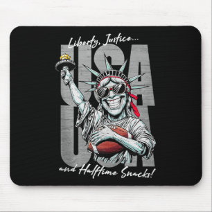 Funny Statue Of Liberty Football Usa American Patr Mouse Mat