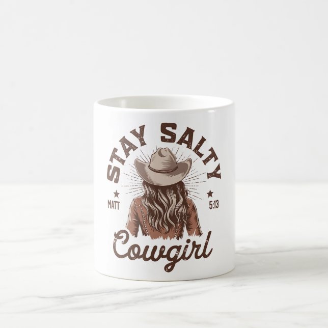 Funny Stay Salty Cowgirl Coffee Mug (Center)