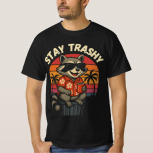 Funny Stay Trashy Sunset Racoon T-Shirt