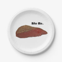Funny Steak Cartoon, “Bite Me” Meat Pun Design