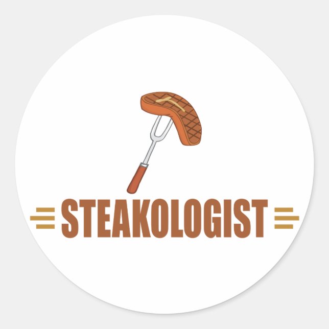 Funny Steak Classic Round Sticker (Front)