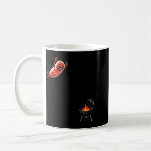 Funny Steak Dive Bbq Grilling Cartoon Humour Coffee Mug