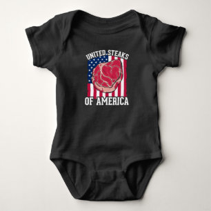 Funny Steaks Lover American Meat Butcher Humour Baby Bodysuit