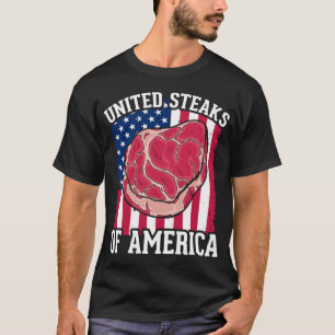 Funny Steaks Lover American Meat Butcher Humour T-Shirt