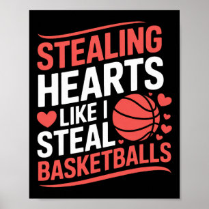 Funny Stealing Hearts Steal Sket Kids Valentine Bo Poster