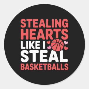 Funny Stealing Hearts Steal Sket Kids Valentine Classic Round Sticker